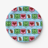 Peace Liebe Beavers Pappteller (Vorderseite)