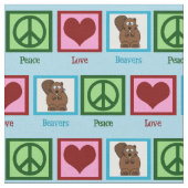 Peace Liebe Beavers Stoff (Nahaufnahme)