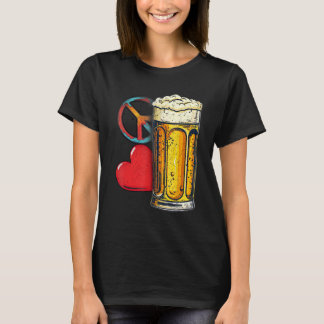 Peace Liebe Beer Funny Craft Brauerei Retro T-Shirt