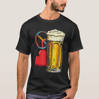 Peace Liebe Beer Funny Craft Brauerei Retro T-Shirt