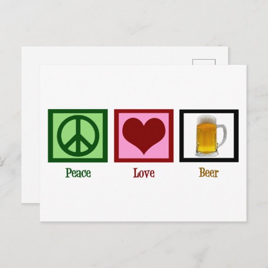 Peace Liebe Beer Postkarte (Vorne/Hinten)