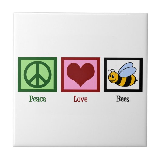 Peace Liebe Bees Fliese (Vorderseite)