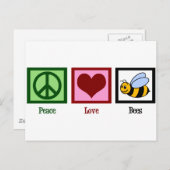 Peace Liebe Bees Postkarte (Vorne/Hinten)