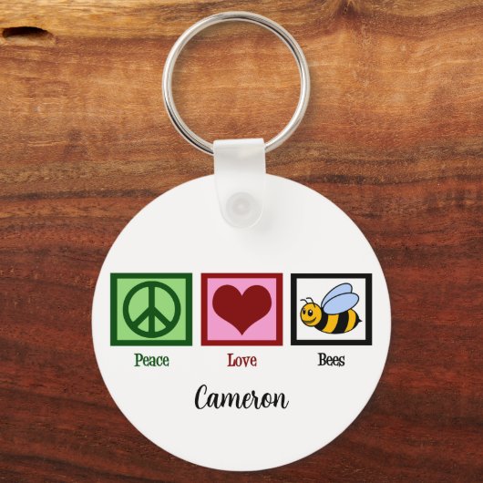 Peace Liebe Bees Schlüsselanhänger (Vorderseite)