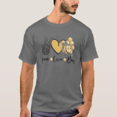 Peace Liebe Bees T Hand Gebärdenraupe L T-Shirt (Vorderseite)