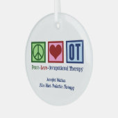 Peace Liebe Berufliche Therapie Weihnachten Ornament Aus Glas (Vorderseite links)