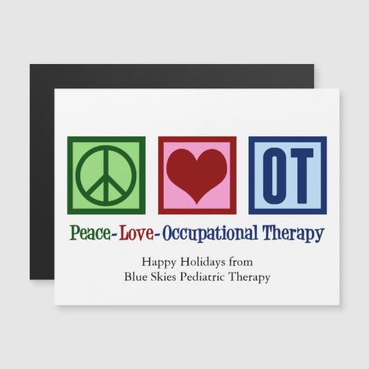 Peace Liebe Berufstherapie Custom Magnet Card (Vorne/Hinten)