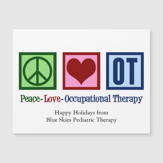 Peace Liebe Berufstherapie Custom Magnet Card (Vorderseite)
