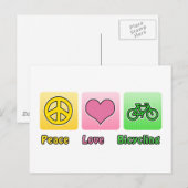 Peace Liebe Bicycling Postkarte (Vorne/Hinten)