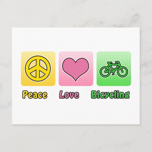 Peace Liebe Bicycling Postkarte (Vorderseite)