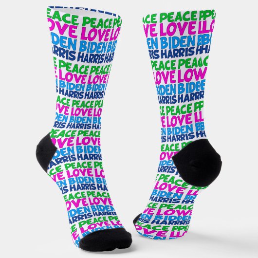 Peace Liebe Biden Harris 2024 - Wahl Socken (Gewinkelt)