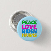 Peace Liebe Biden Harris Button (Vorne & Hinten)