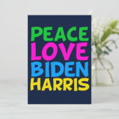 Peace Liebe Biden Harris Feiertagskarte (Stehend Vorderseite)