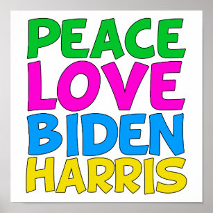 Peace Liebe Biden Harris Niedlich Wahl 2024 Poster