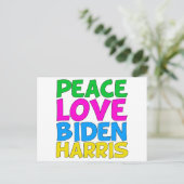 Peace Liebe Biden Harris Niedlich Wahl 2024 Postkarte (Stehend Vorderseite)