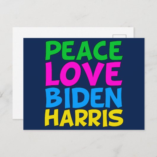 Peace Liebe Biden Harris Postkarte (Vorne/Hinten)