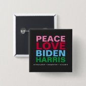 PEACE LIEBE BIDEN HARRIS Stärker Smarter Kinder Button (Vorne & Hinten)