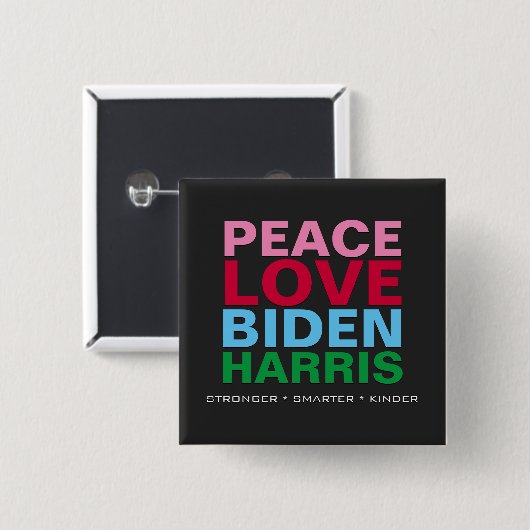 PEACE LIEBE BIDEN HARRIS Stärker Smarter Kinder Button (Vorne & Hinten)