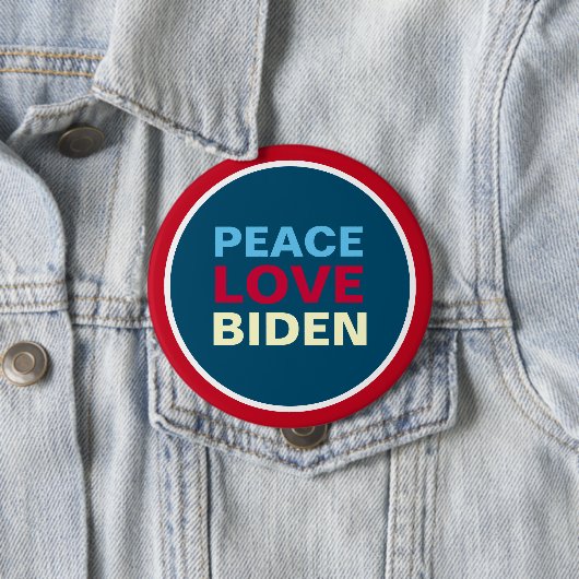Peace Liebe BIDEN Red White Blue Riese Button (Beispiel)