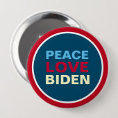Peace Liebe BIDEN Red White Blue Riese Button (Vorne & Hinten)