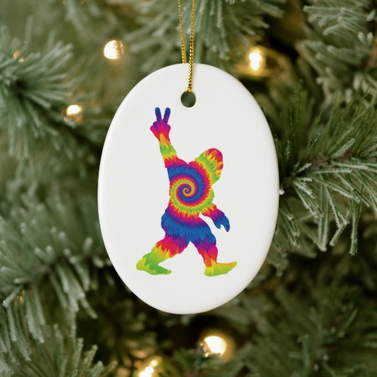 Peace Liebe Bigfoot - Bigfoot Lovers Keramik Ornament (Baum)