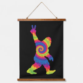 Peace Liebe Bigfoot - Bigfoot Lovers Wandteppich Mit Holzrahmen