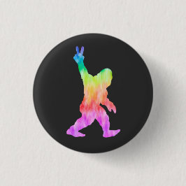 Peace Liebe Bigfoot Button