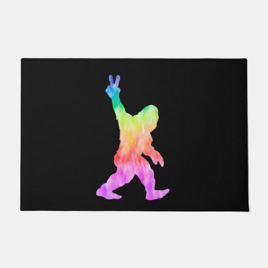 Peace Liebe Bigfoot Fußmatte (Vorderseite)