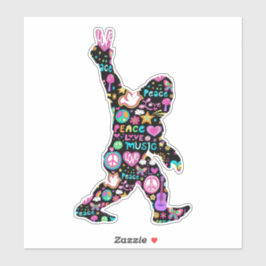 Peace Liebe Bigfoot Hippie Funny Bigfoot Lover Aufkleber