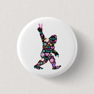 Peace Liebe Bigfoot Hippie Funny Bigfoot Lover Button