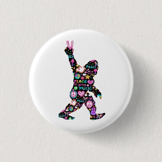 Peace Liebe Bigfoot Hippie Funny Bigfoot Lover    Button (Vorderseite)