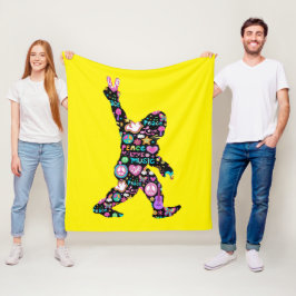Peace Liebe Bigfoot Hippie Funny Bigfoot Lover Fleecedecke