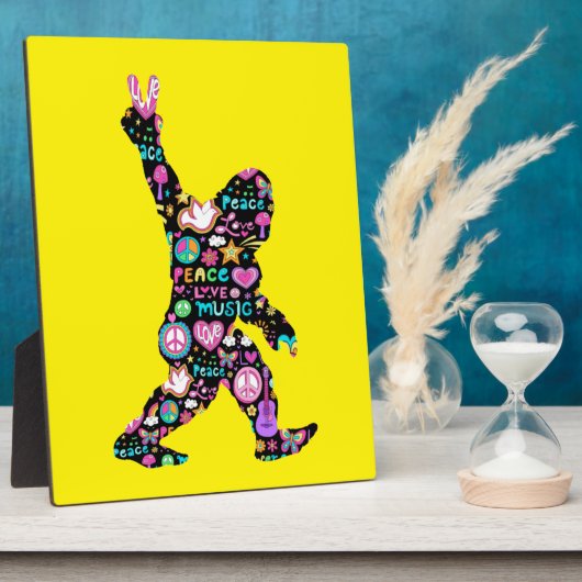 Peace Liebe Bigfoot Hippie Funny Bigfoot Lover Fotoplatte (Seite)
