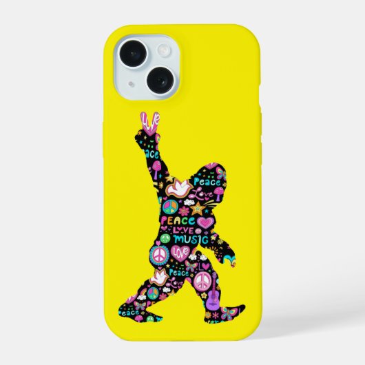 Peace Liebe Bigfoot Hippie Funny Bigfoot Lover iPhone 15 Hülle (Rückseite)