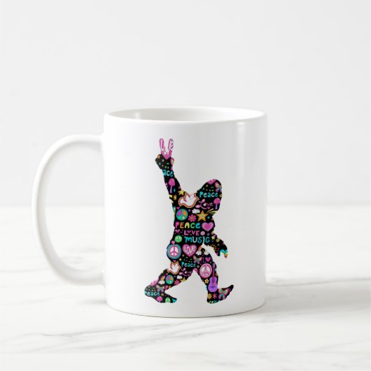 Peace Liebe Bigfoot Hippie Funny Bigfoot Lover Kaffeetasse (Links)