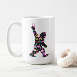 Peace Liebe Bigfoot Hippie Funny Bigfoot Lover Kaffeetasse