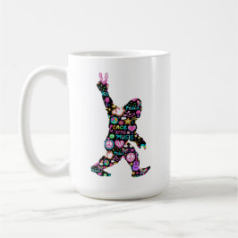 Peace Liebe Bigfoot Hippie Funny Bigfoot Lover Kaffeetasse