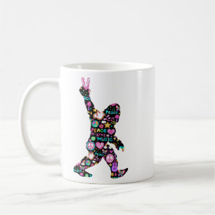 Peace Liebe Bigfoot Hippie Funny Bigfoot Lover Kaffeetasse