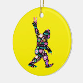 Peace Liebe Bigfoot Hippie Funny Bigfoot Lover Keramik Ornament (Links)
