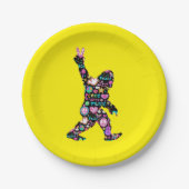 Peace Liebe Bigfoot Hippie Funny Bigfoot Lover Pappteller (Vorderseite)