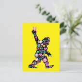 Peace Liebe Bigfoot Hippie Funny Bigfoot Lover Postkarte (Stehend Vorderseite)