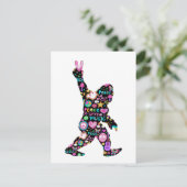 Peace Liebe Bigfoot Hippie Funny Bigfoot Lover Postkarte (Stehend Vorderseite)