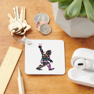 Peace Liebe Bigfoot Hippie Funny Bigfoot Lover Schlüsselanhänger