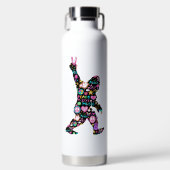 Peace Liebe Bigfoot Hippie Funny Bigfoot Lover Trinkflasche (Vorderseite)