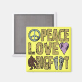 Peace Liebe Bigfoot Magnet (Vorderseite/Rückseite)