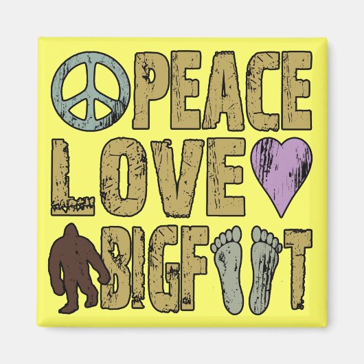 Peace Liebe Bigfoot Magnet (Vorne)