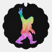 Peace Liebe Bigfoot Ornament Karte (Vorderseite)