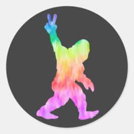 Peace Liebe Bigfoot Runder Aufkleber
