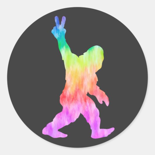 Peace Liebe Bigfoot Runder Aufkleber (Vorderseite)