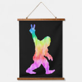 Peace Liebe Bigfoot Wandteppich Mit Holzrahmen (Vorderseite)